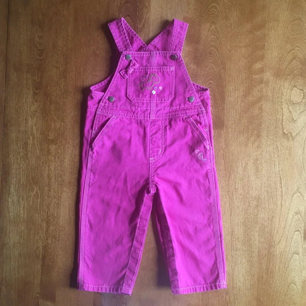 Carhartt pink embroidered overalls 18m